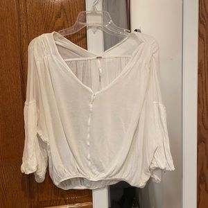 Free people off white/pearl flowy crop